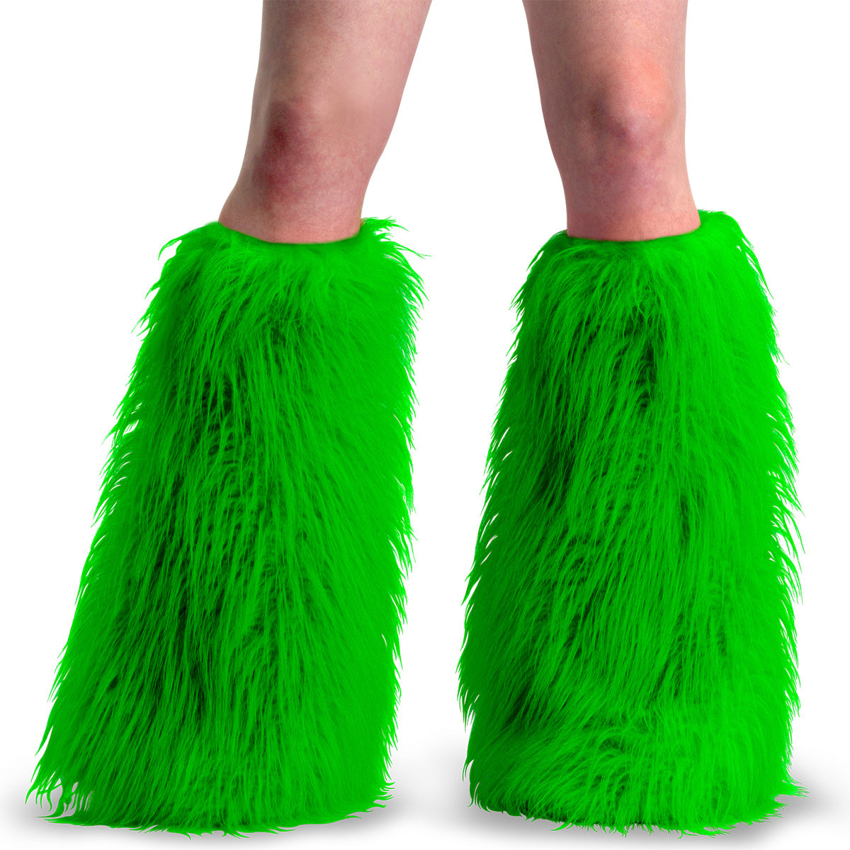 Demonia Yeti Faux Fur Boot Covers Green - Model Express Vancouver