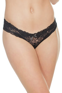 Plus Size Lace Crotchless Panty Black - Model Express Vancouver