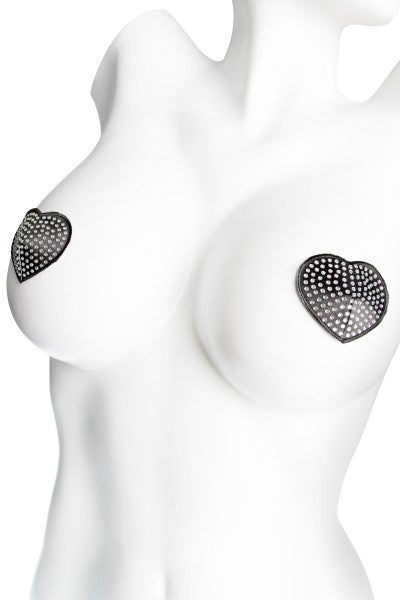 Pasties Heart with Rhinestone Black - Model Express Vancouver