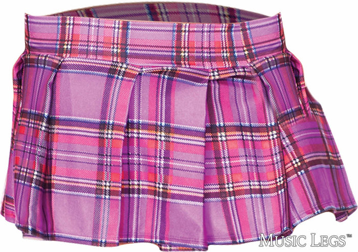 Plaid Mini Skirt - Purple - Model Express Vancouver