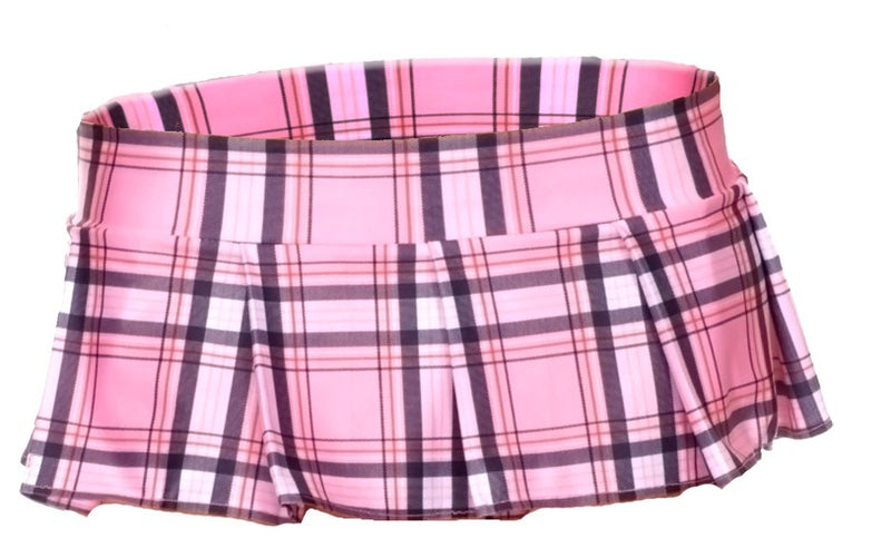Plaid Mini Skirt - Pink - Model Express Vancouver