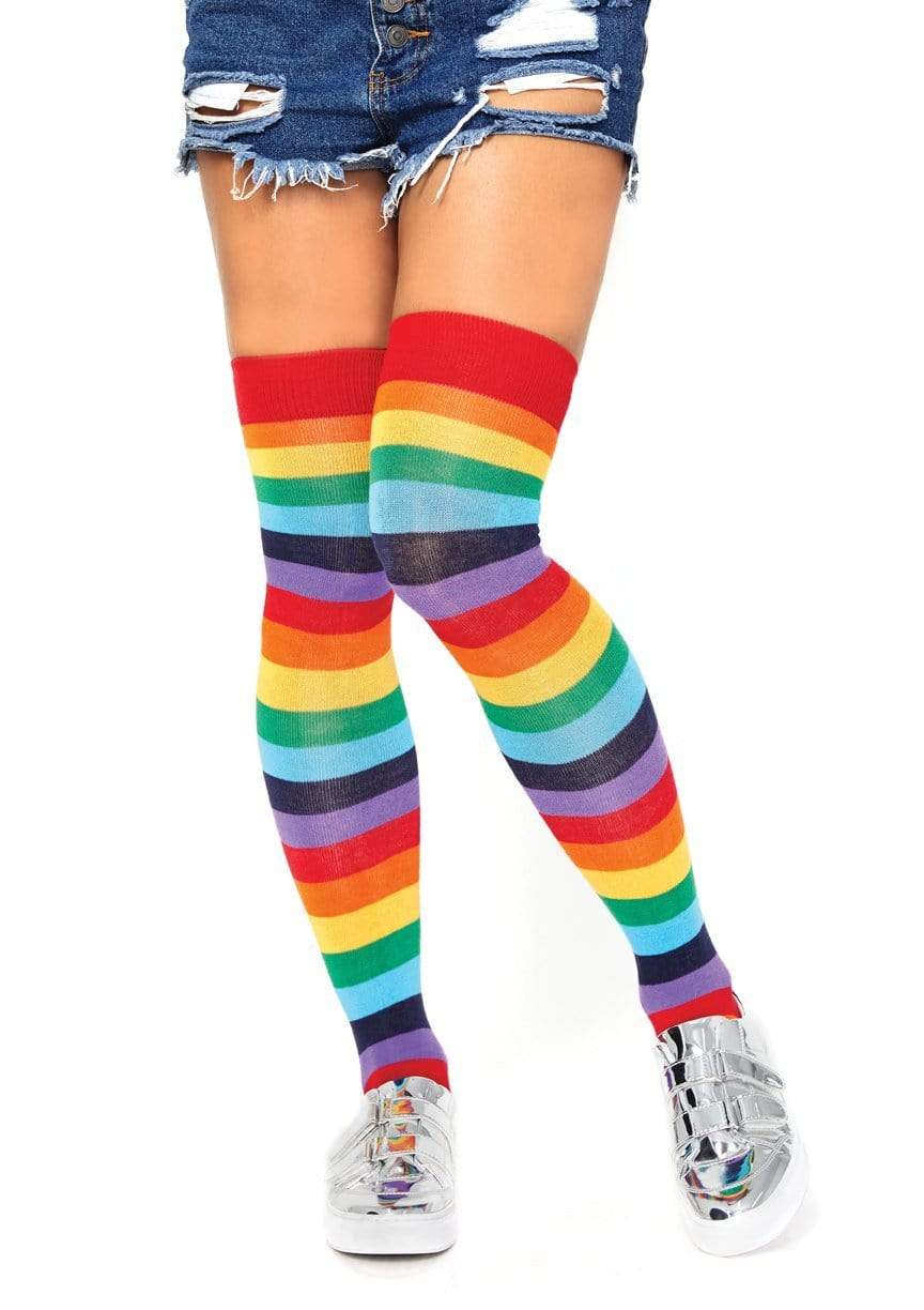 Spandex Acrylic Rainbow Thigh Highs - Model Express Vancouver