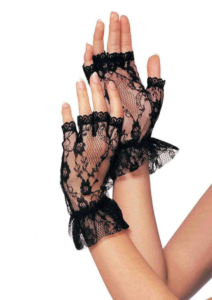 Fingerless Lace Gloves - Black - Model Express Vancouver