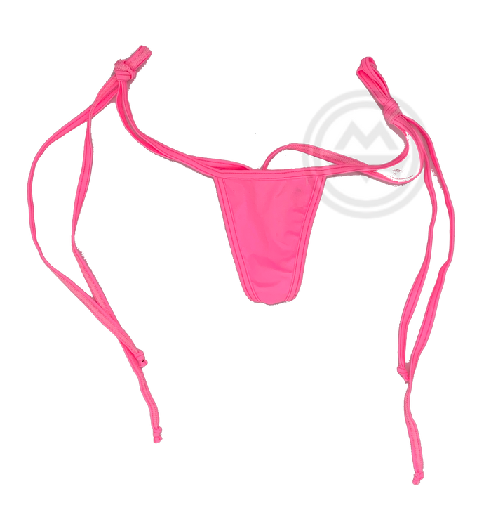 Y-Back G-string with Side Ties - Neon Pink - Model Express Vancouver