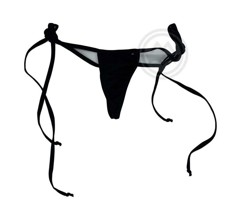 Y-Back G-string with Side Ties - Black - Model Express Vancouver