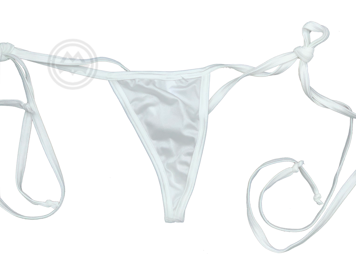 Y-Back G-string with Side Ties - White - Model Express Vancouver