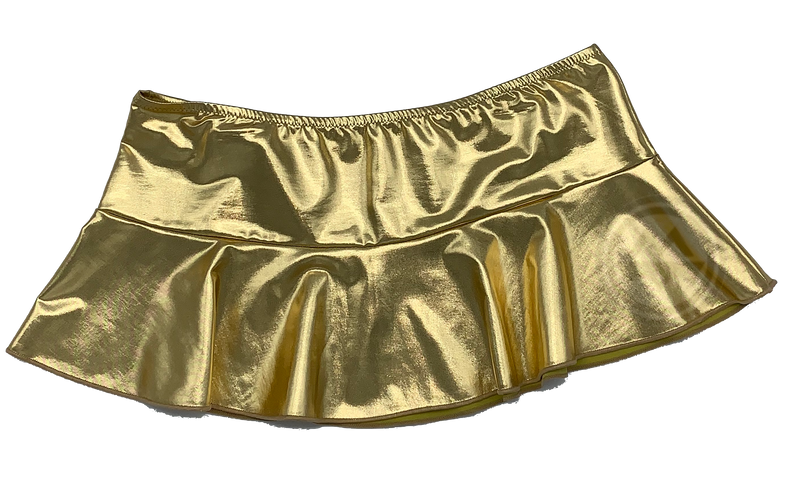 Metallic Mini Skirt - Gold - Model Express Vancouver