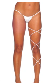 Shaghetti Leg Garter - White - Model Express Vancouver
