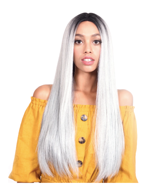 Long Straight Wig with Lace Front - Golden - Model Express Vancouver