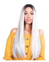 Long Straight Wig with Lace Front - Rich Blonde - Model Express Vancouver