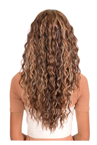 Long Tight Curl Wig with Bangs - Medium Dark Brown - Model Express Vancouver