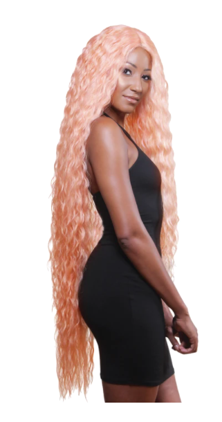Super Long Tight Curl Wig - Rose Pink - Model Express Vancouver