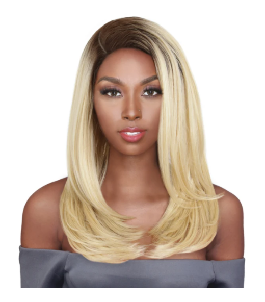 Shoulder Length Straight Wig with Lace Front - Auburn - Model Express Vancouver