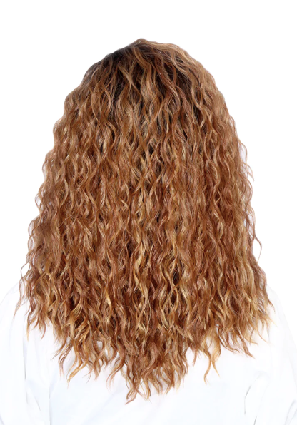 Shoulder Length Tight Curl Lace Front Wig - Burgundy - Model Express Vancouver