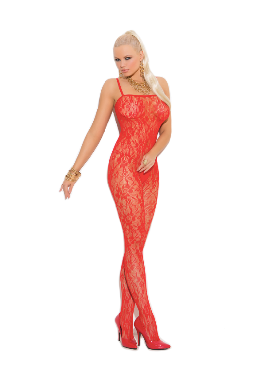 Rose Lace Bodystocking Red - Model Express Vancouver