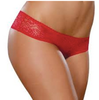 Stretch Lace Open Crotch Panty - Red - Model Express Vancouver