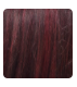 Shoulder Length Loose Curl Wig with Bangs - Burgundy - Model Express Vancouver