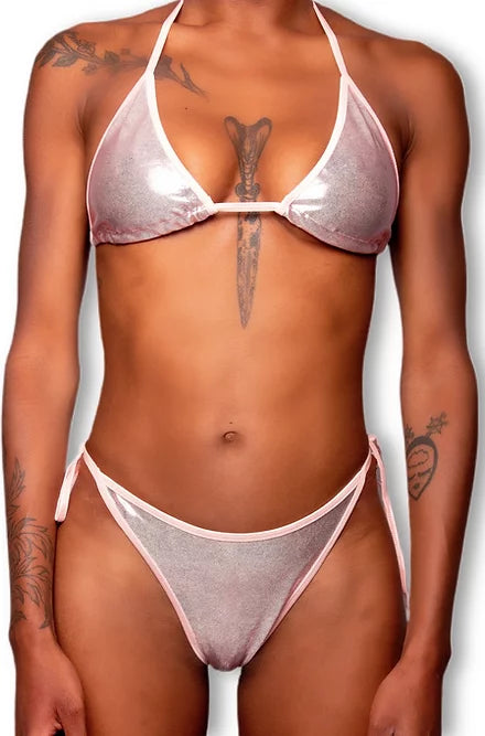 X9 Bikini: Baby Pink Metallic (Thong) - Model Express Vancouver