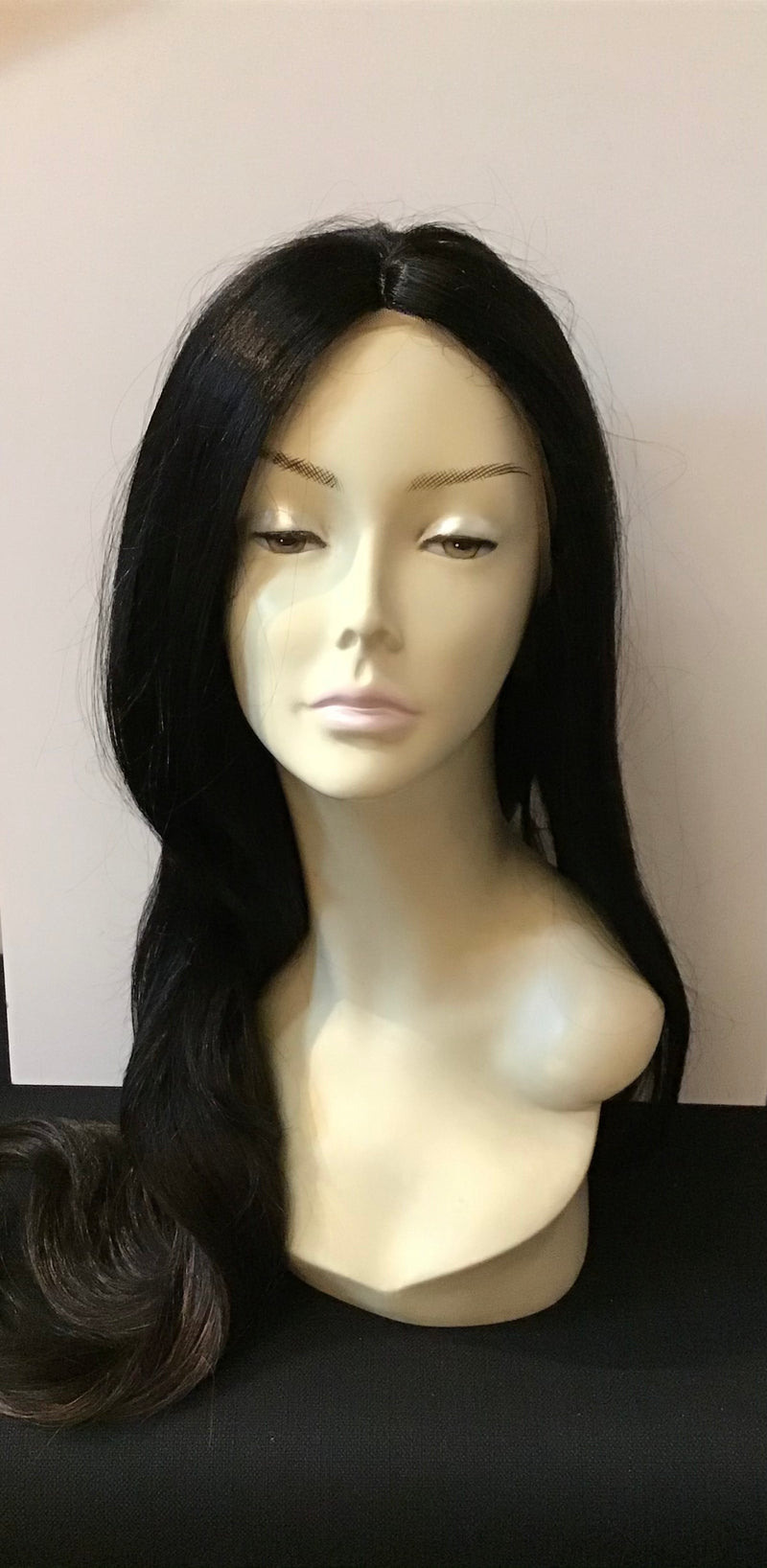 Extra Long Straight Wig with Lace Front - Off Black/Copper Blonde - Model Express Vancouver