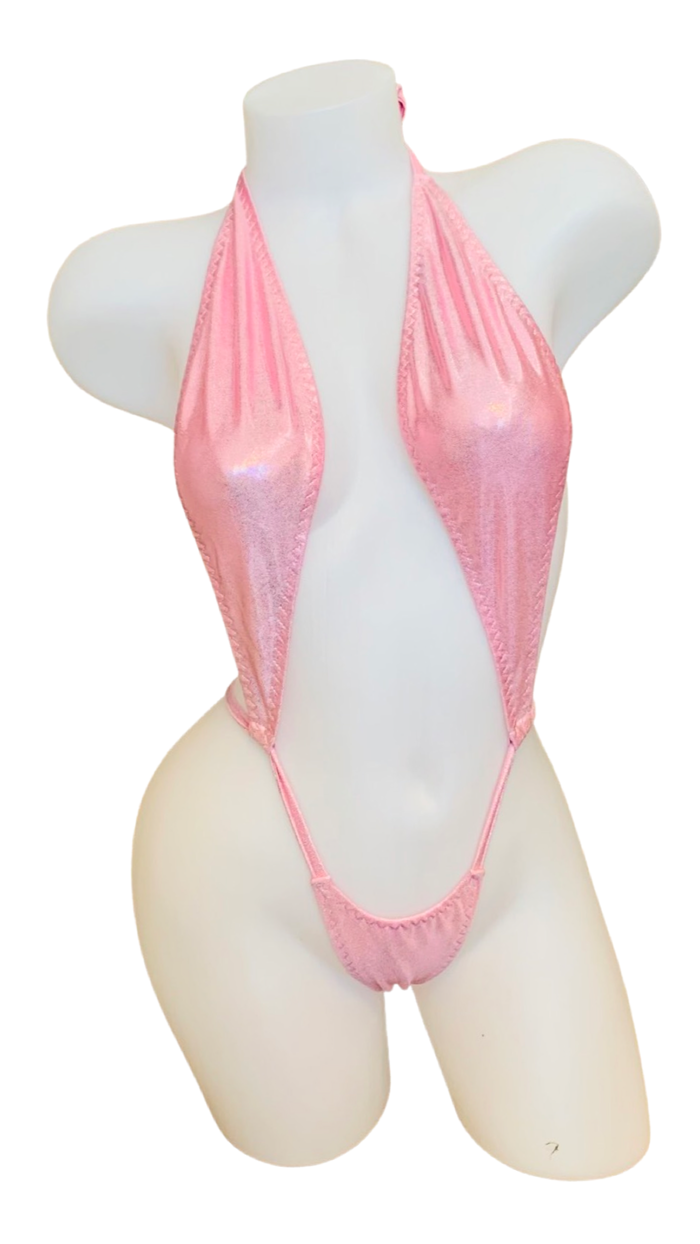 Foil Slingshot Bikini - Baby Pink - Model Express Vancouver