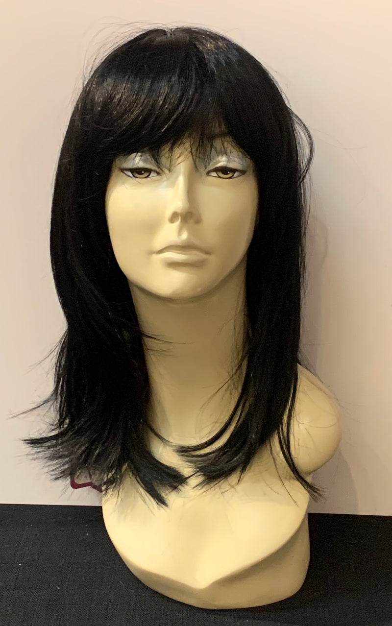 Medium Long Straight Wig with Bangs - Black - Model Express Vancouver