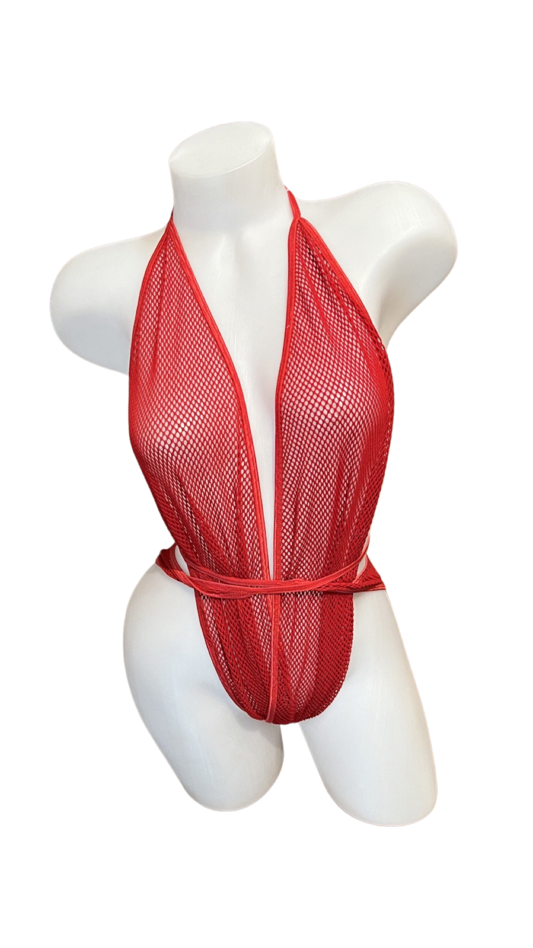 X9 Bikini: Red Fishnet Butterfly Wrap