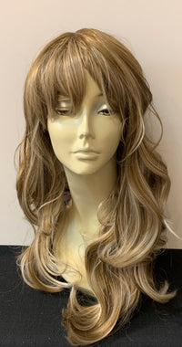 Long Loose Curl Wig with Bangs - Ash Blonde - Model Express Vancouver